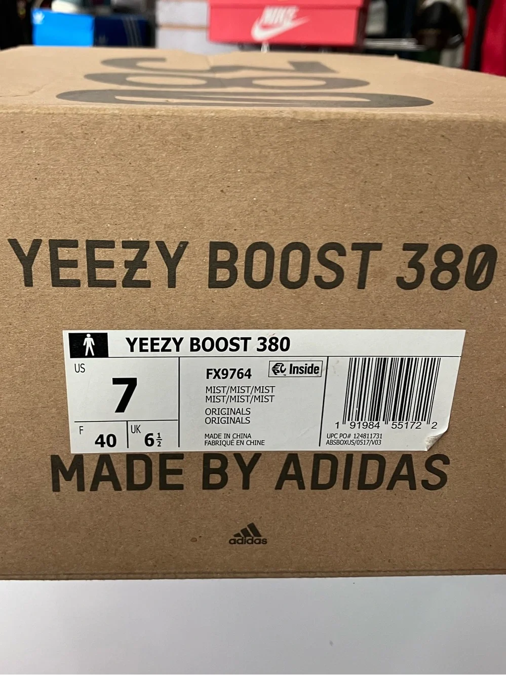 Women’s Adidas Yeezy Boost 380 Mist Size 8